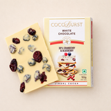 White Chocolate || 30% Cranberry & Blueberry