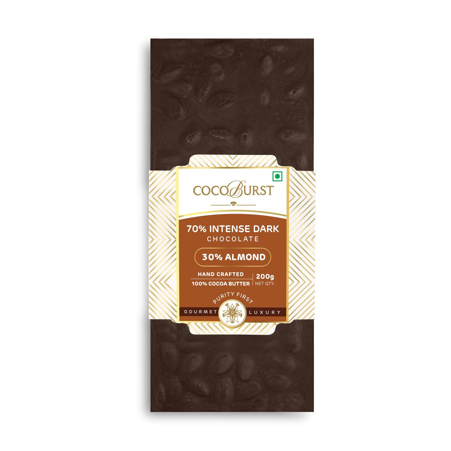 70% Intense Dark Chocolate 30% Roasted Almonds - 50g/100g/200g