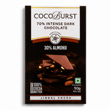 70% Intense Dark Chocolate || 30% Roasted Almonds