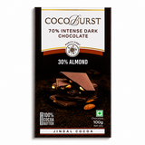 70% Intense Dark Chocolate || 30% Roasted Almonds