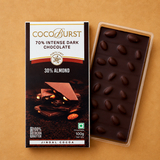70% Intense Dark Chocolate || 30% Roasted Almonds