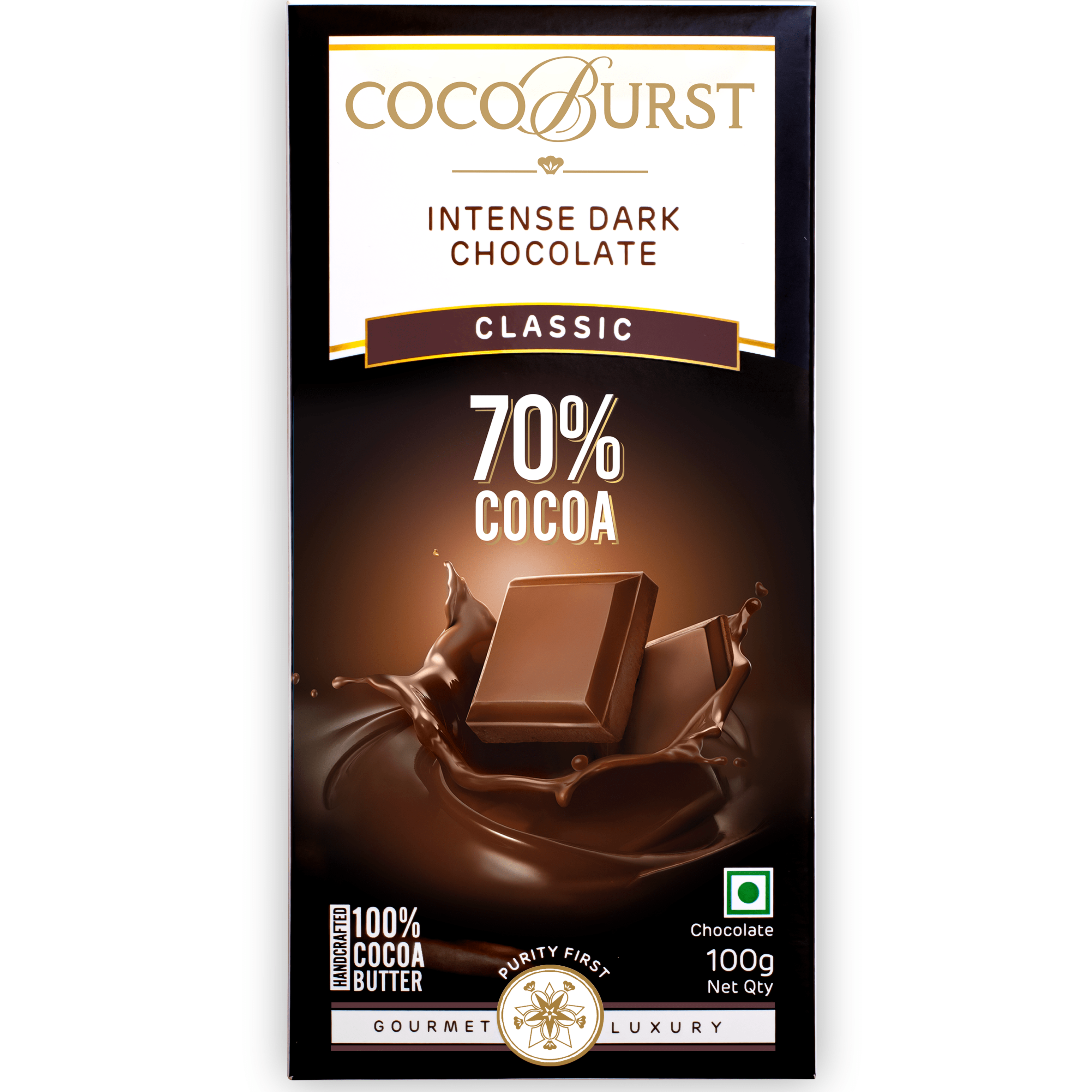 70% Cocoa Intense Dark Chocolate Classic - 50g/100g/200g