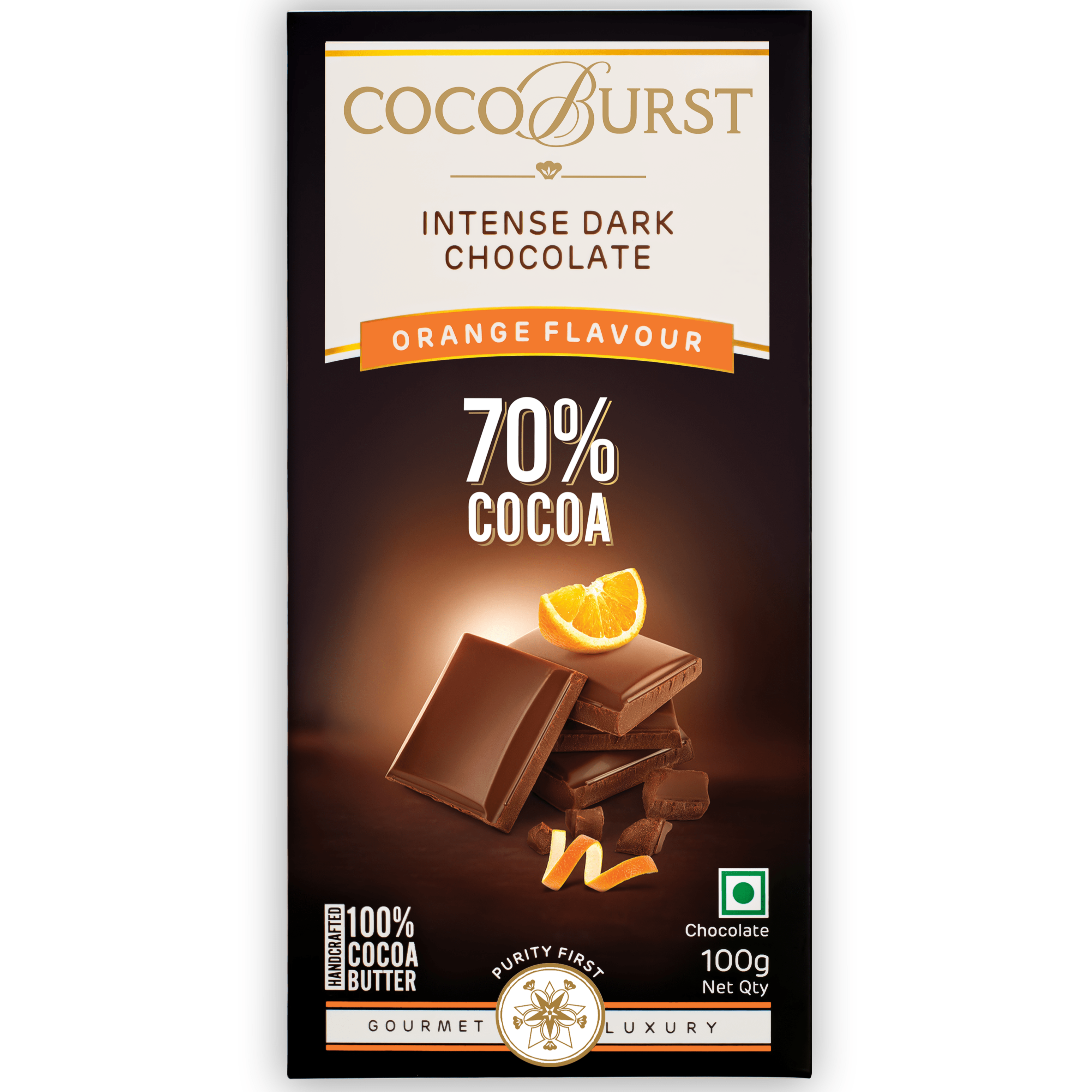 70% Intense Dark Chocolate Orange Flavour - 50g/100g/200g