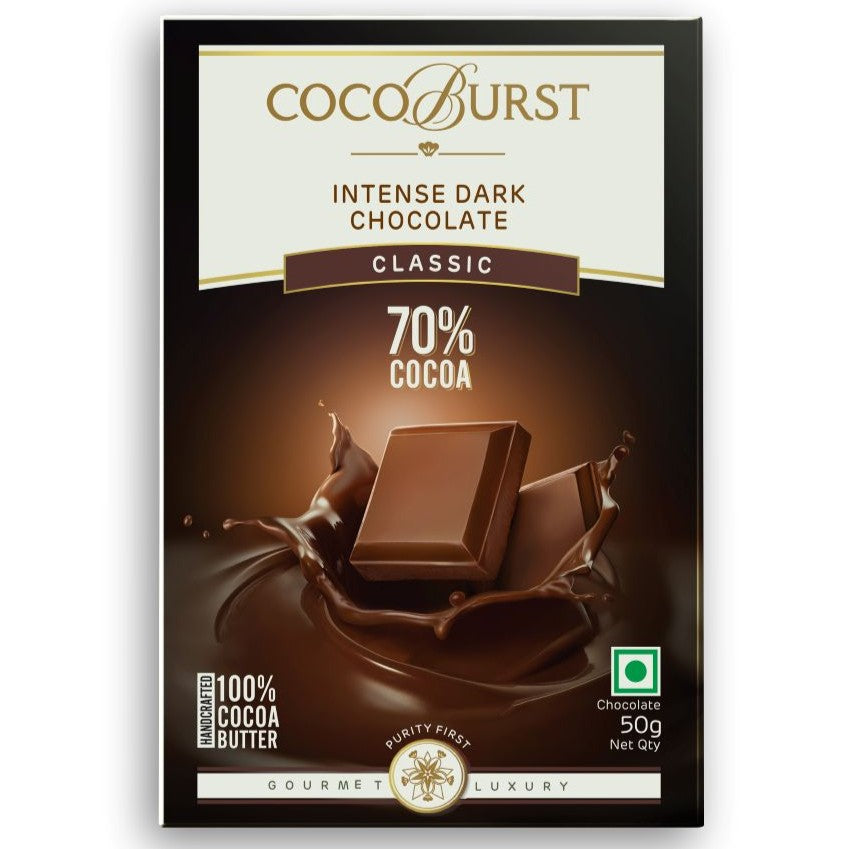 70% Cocoa Intense Dark Chocolate Classic - 50g/100g/200g