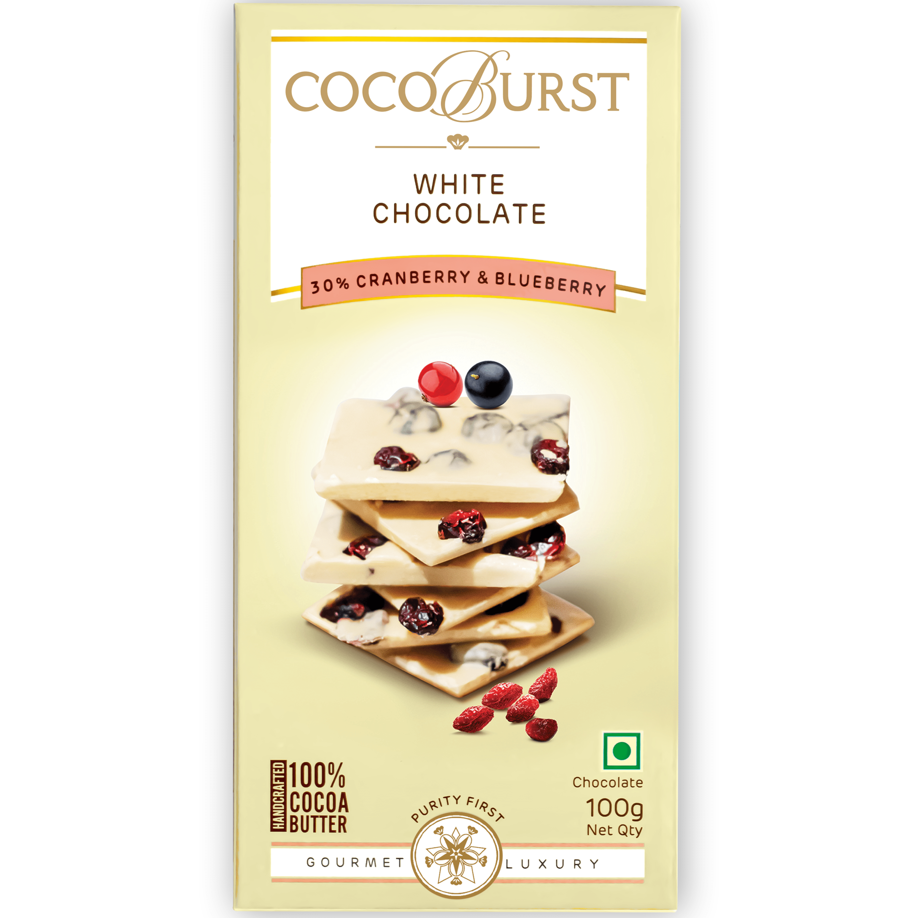 White Chocolate 30% Cranberry & Blueberry - 50g/100g/200g